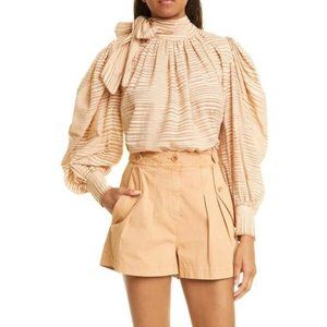 COPY - Ulla Johnson Women’s Petra Tie Neck Puff Sleeve Blouse Size 0